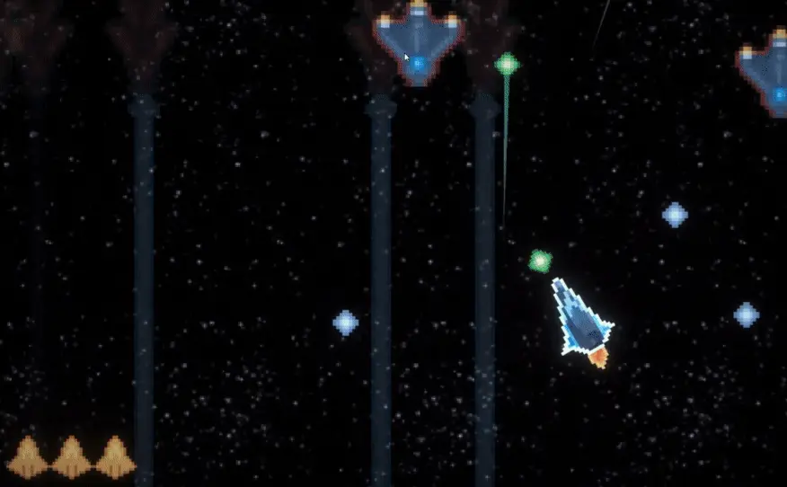 Player destroying enemies in Crossfire: Alt-Space
