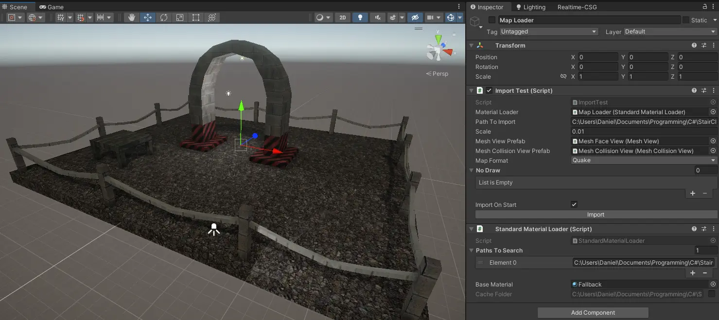 A 3D map, imported from Quake into Unity.